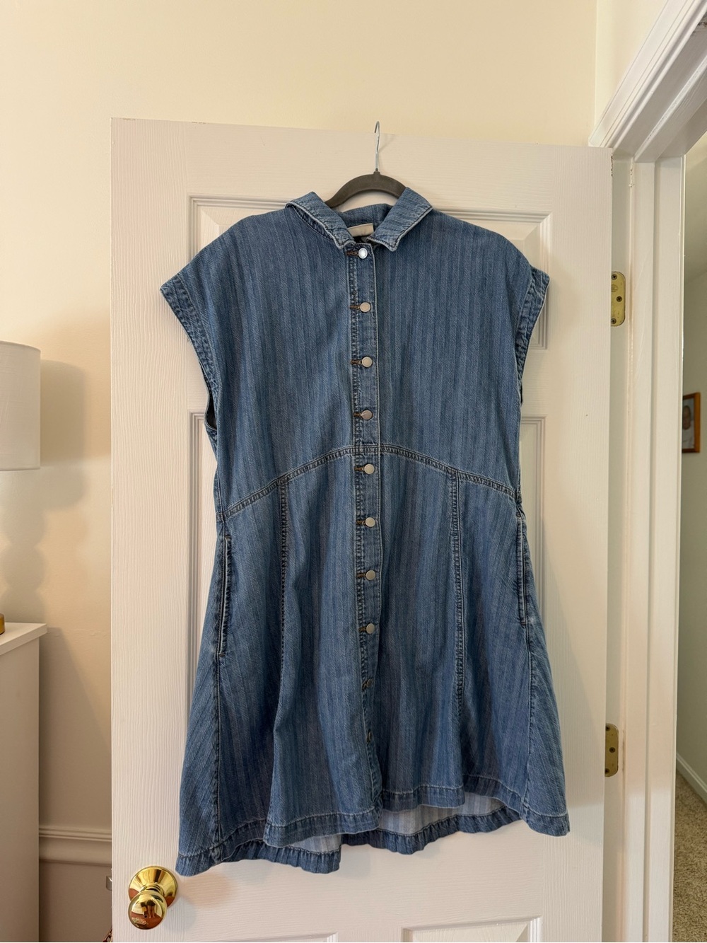 Universal Thread Denim Button-Front Mini Dress in Blue